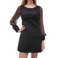 CELINE MINI DRESS WITH SHEER SLEEVES AND BOW DETAIL - SIZE 38