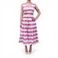 DOLCE & GABBANA WHITE AND PURPLE STRIPED DRESS - SIZE 46