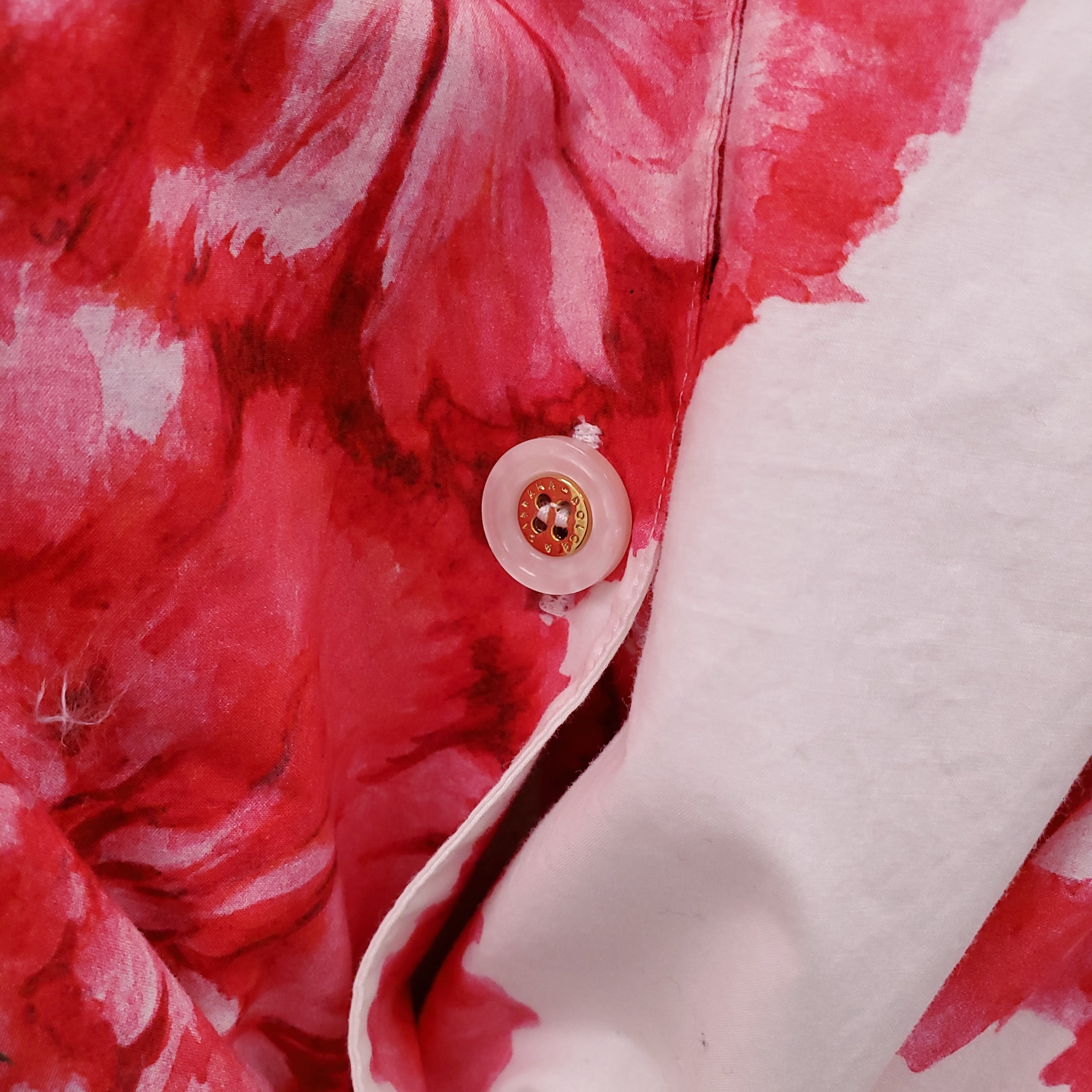 DOLCE & GABBANA WHITE FLORAL TIE-UP BLOUSE - SIZE 52