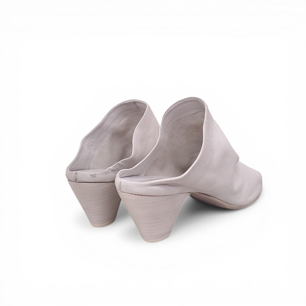 MARSÈLL WHITE LEATHER KITTEN HEELS - SIZE 38.5
