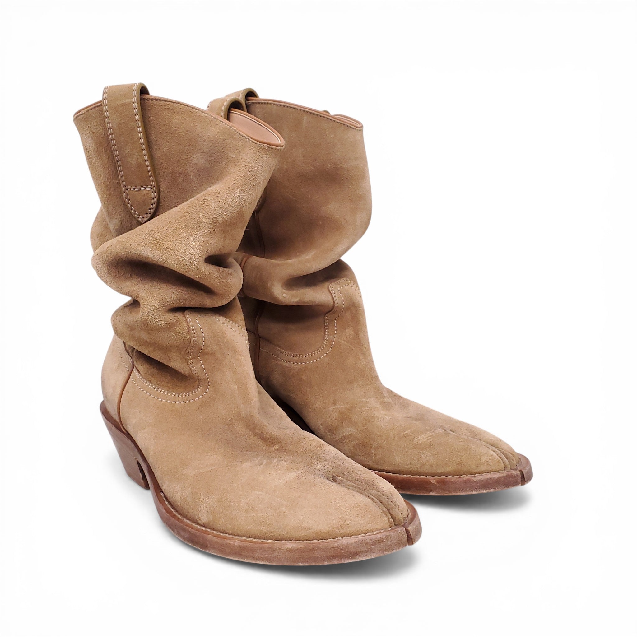 MAISON MARGIELA TABI WESTERN SUEDE BOOTS - SIZE 38