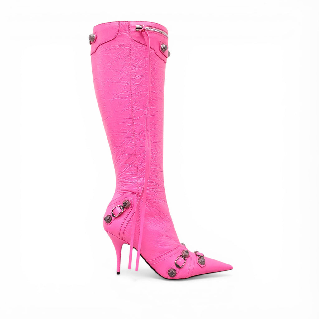 BALENCIAGA FLUORESCENT PINK CAGOLE BOOTS - SIZE 39