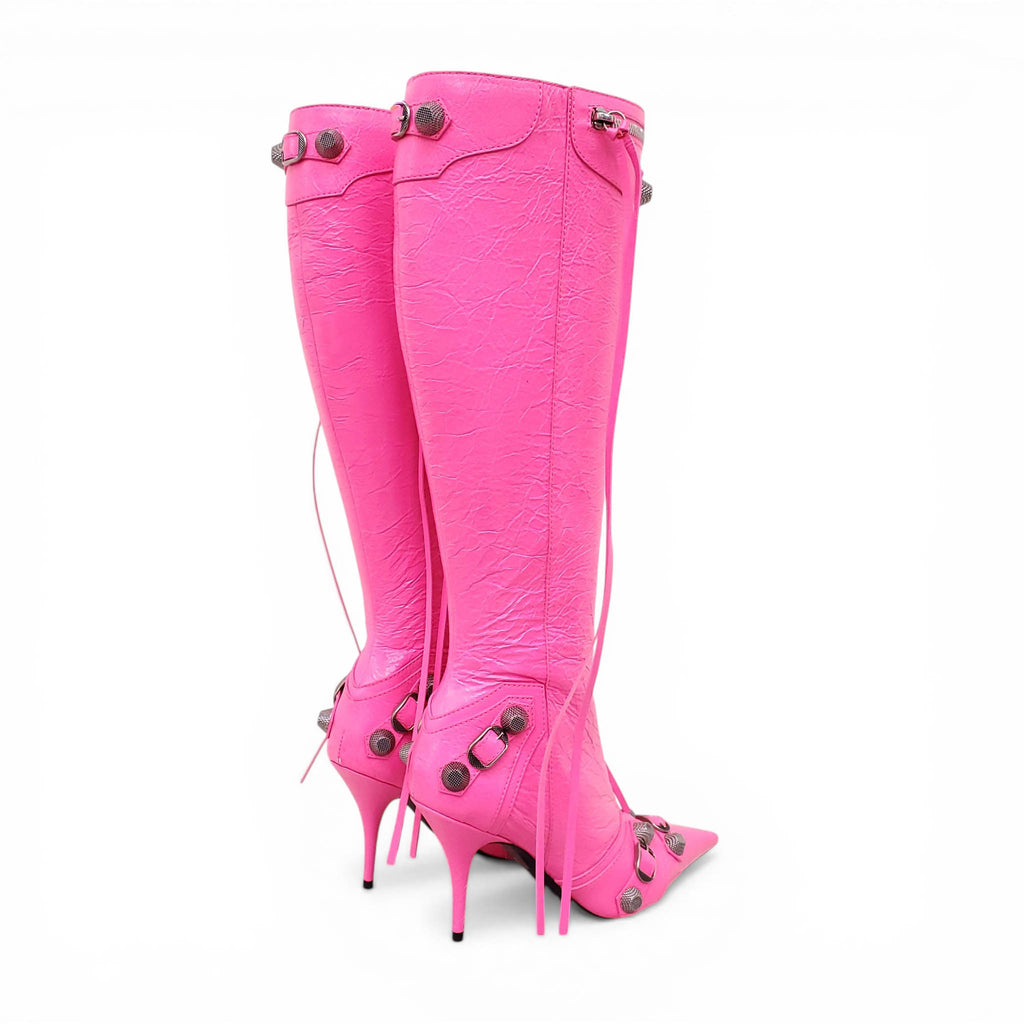 BALENCIAGA FLUORESCENT PINK CAGOLE BOOTS - SIZE 39