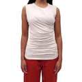 MARINA MOSCONE CREAM RUCHED TANK TOP - SIZE L