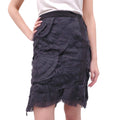 GUCCI BLACK LAYERED SILK SKIRT - SIZE 40