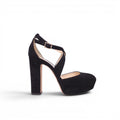 JIMMY CHOO SUEDE PLATFORM STRAPPY PUMPS - SIZE 37