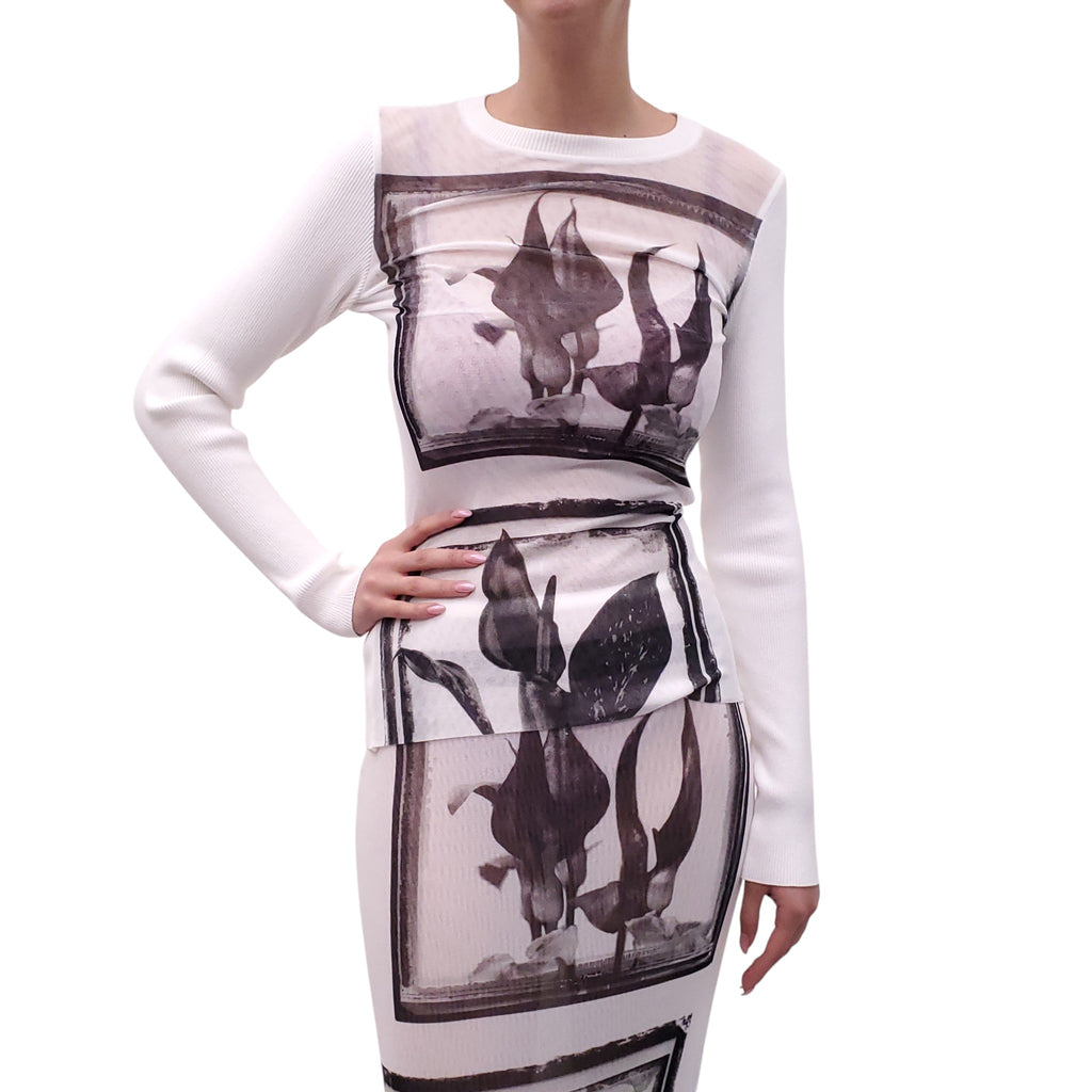 JEAN PAUL GAULTIER WHITE MESH TOP - SIZE M