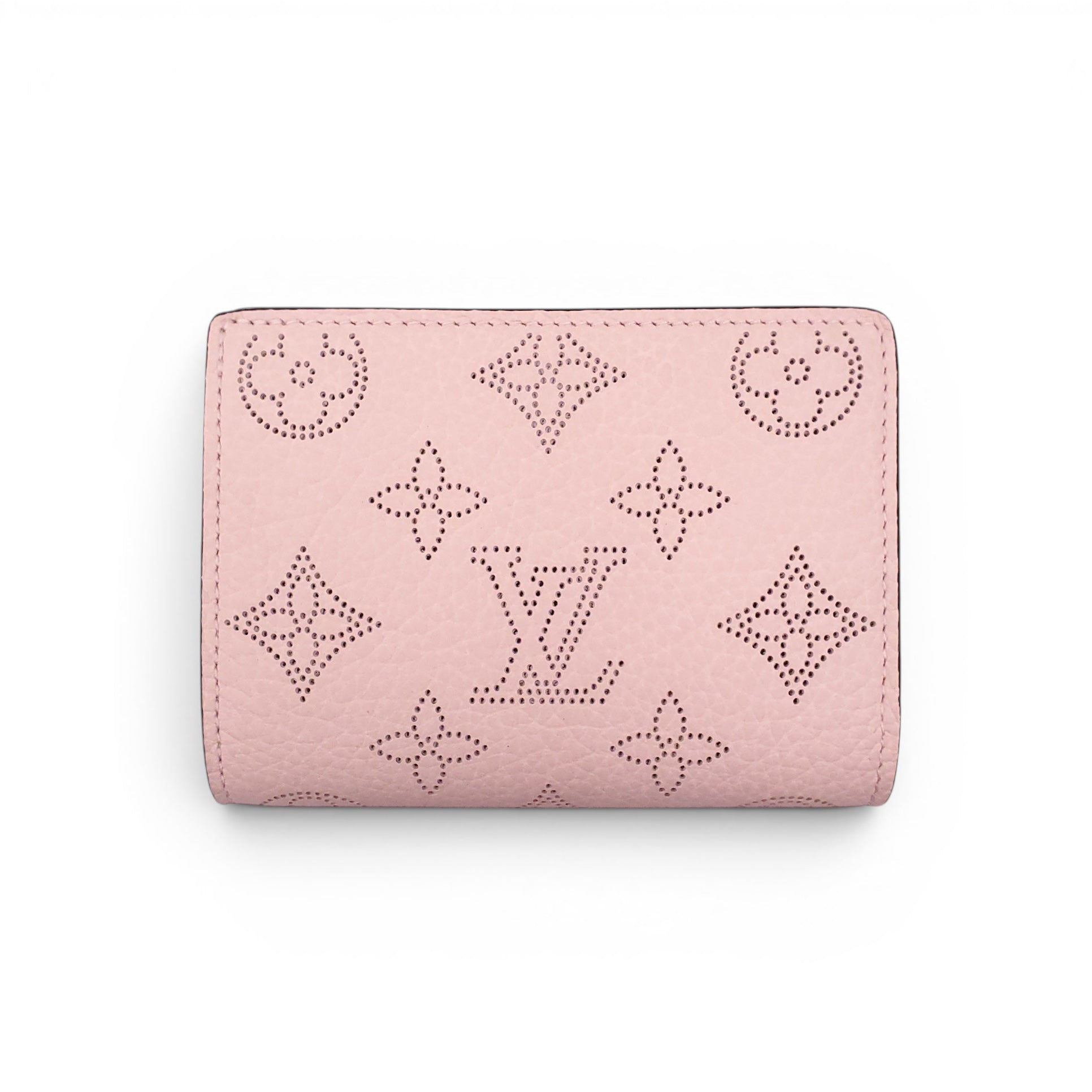 LOUIS VUITTON BLUSH PINK PERFORATED MONOGRAM COIN PURSE
