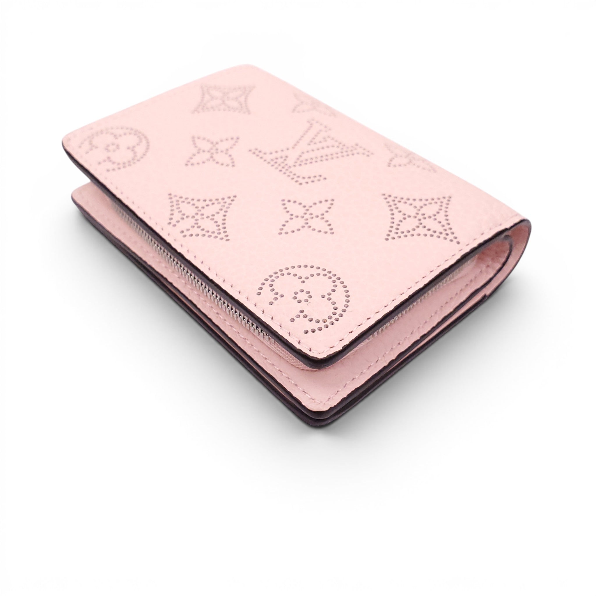 LOUIS VUITTON BLUSH PINK PERFORATED MONOGRAM COIN PURSE