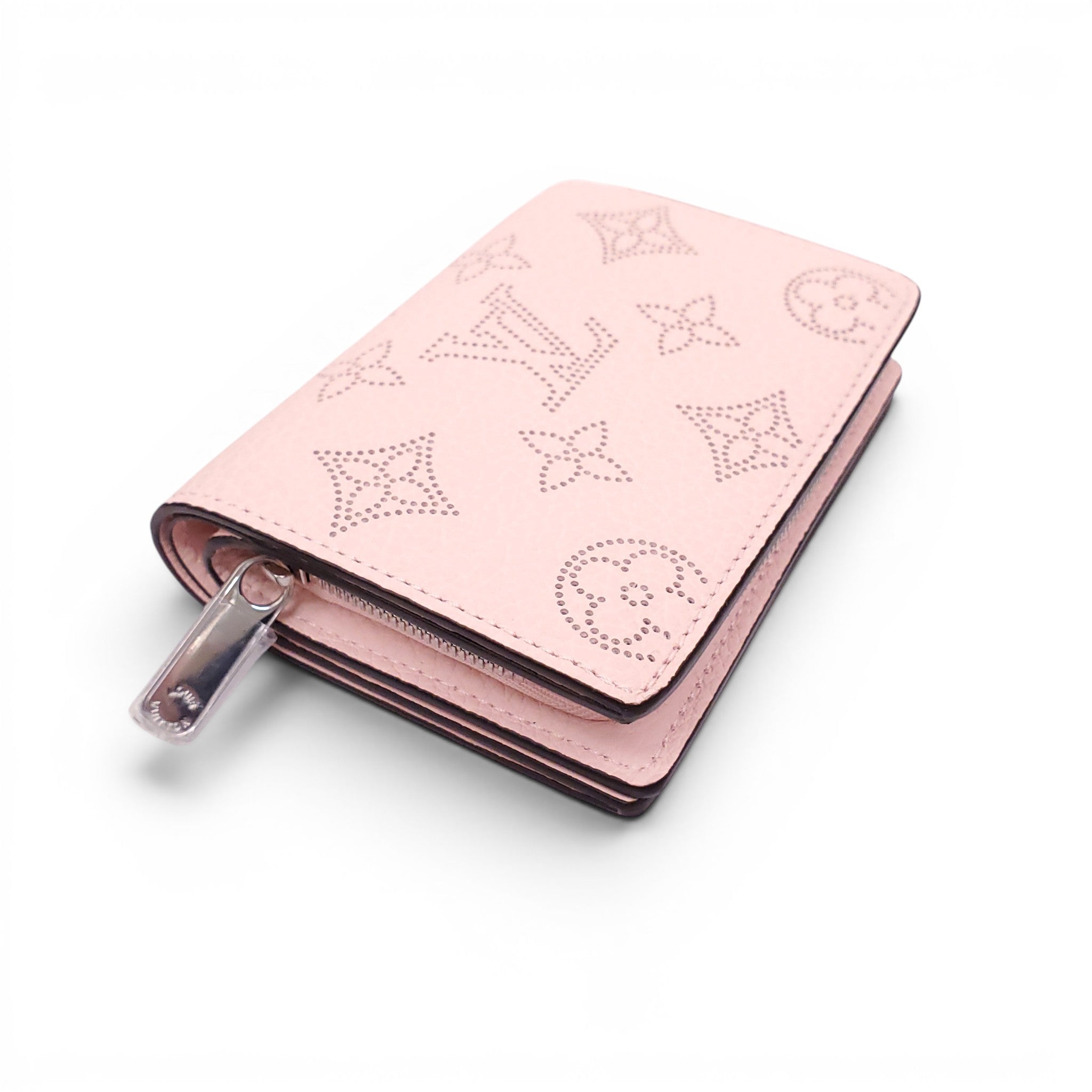 LOUIS VUITTON BLUSH PINK PERFORATED MONOGRAM COIN PURSE