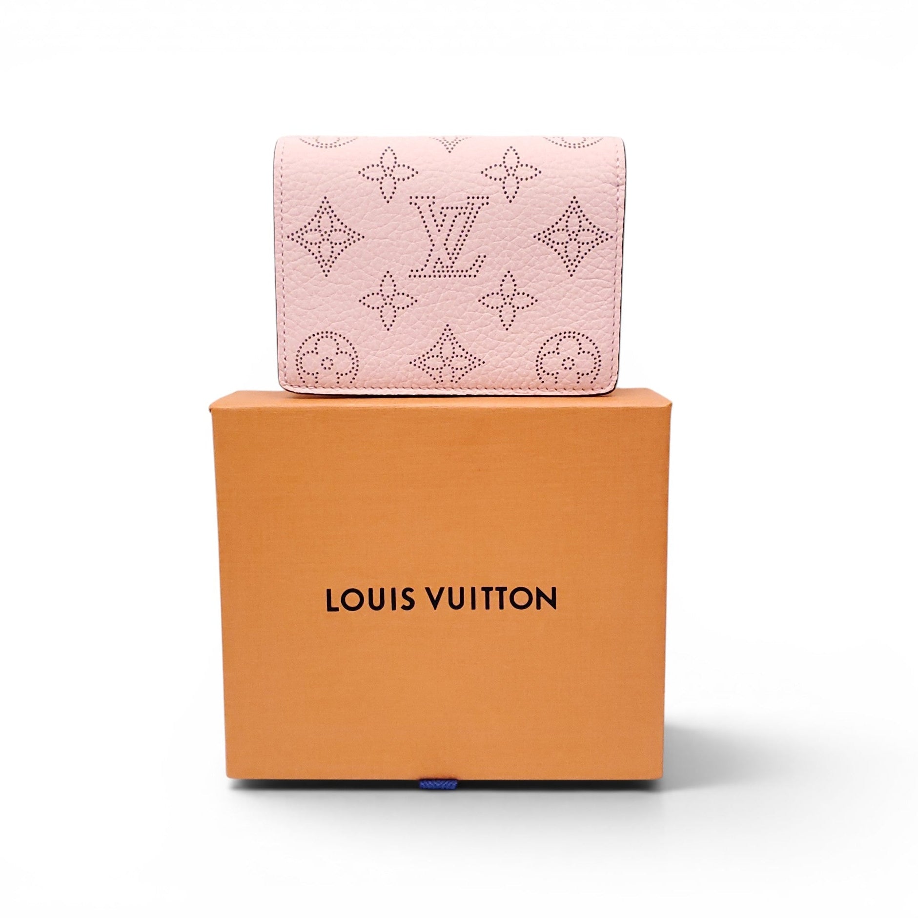 LOUIS VUITTON BLUSH PINK PERFORATED MONOGRAM COIN PURSE