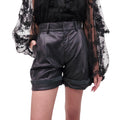 CHLOÉ BLACK LEATHER SHORTS - SIZE 36