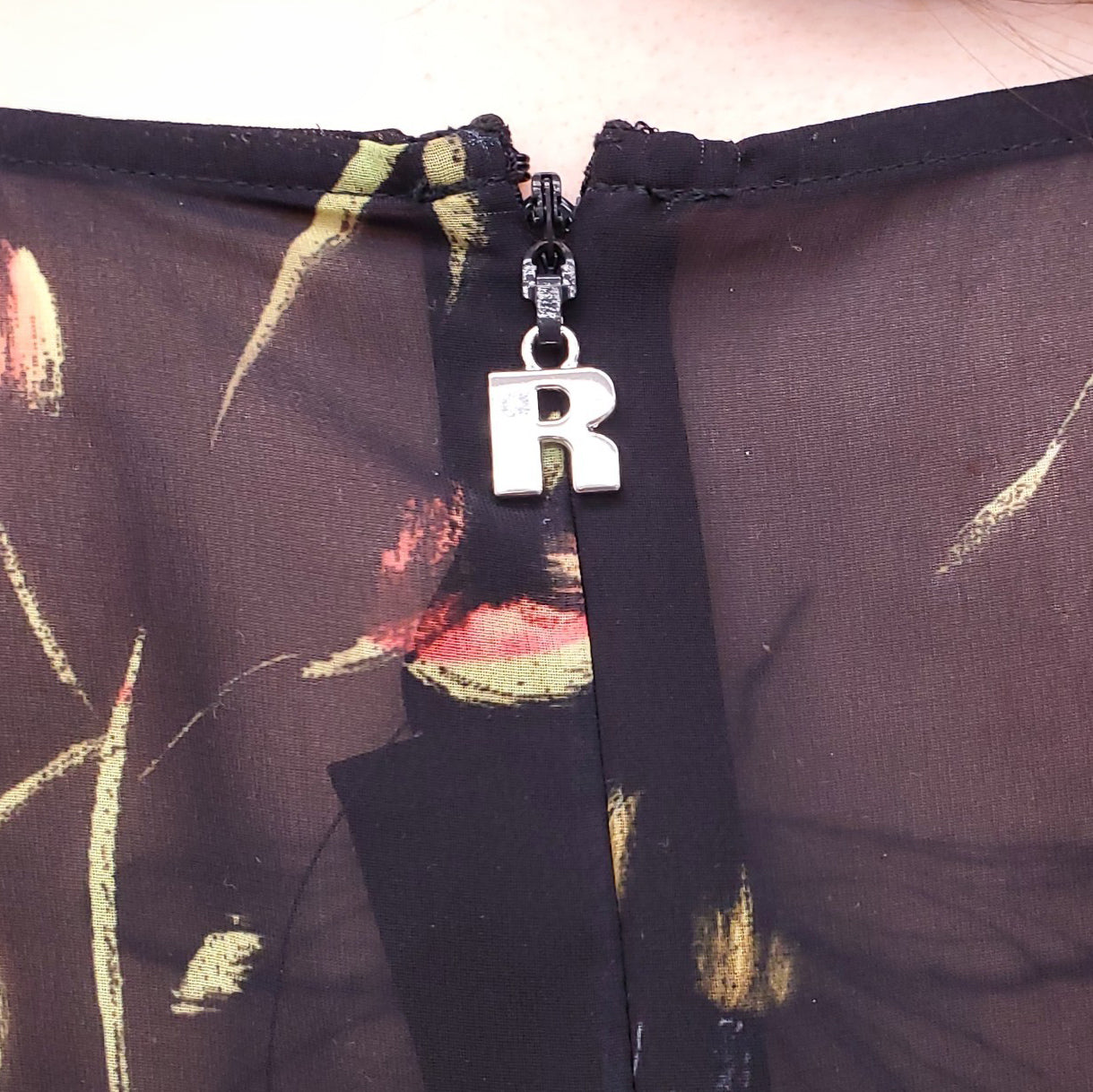 ROTATE BLACK FLORAL PRINT MAXI DRESS - SIZE 36