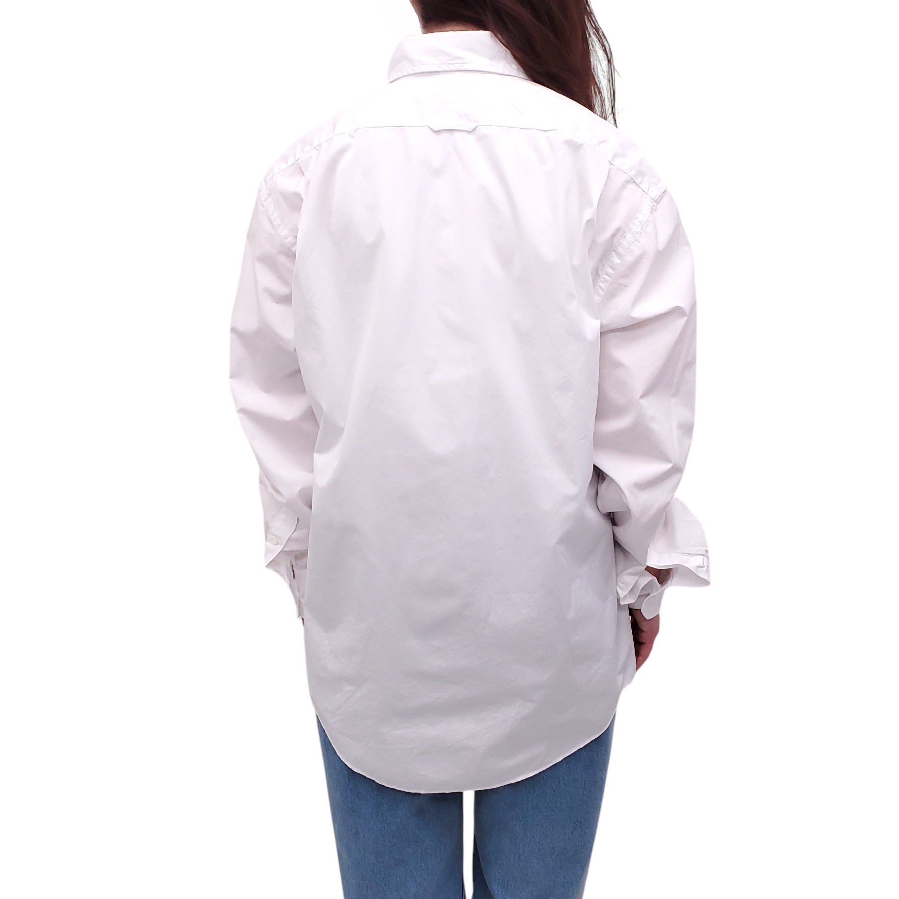 THOM BROWNE WHITE POPLIN BUTTON-UP SHIRT - SIZE 5/XXL