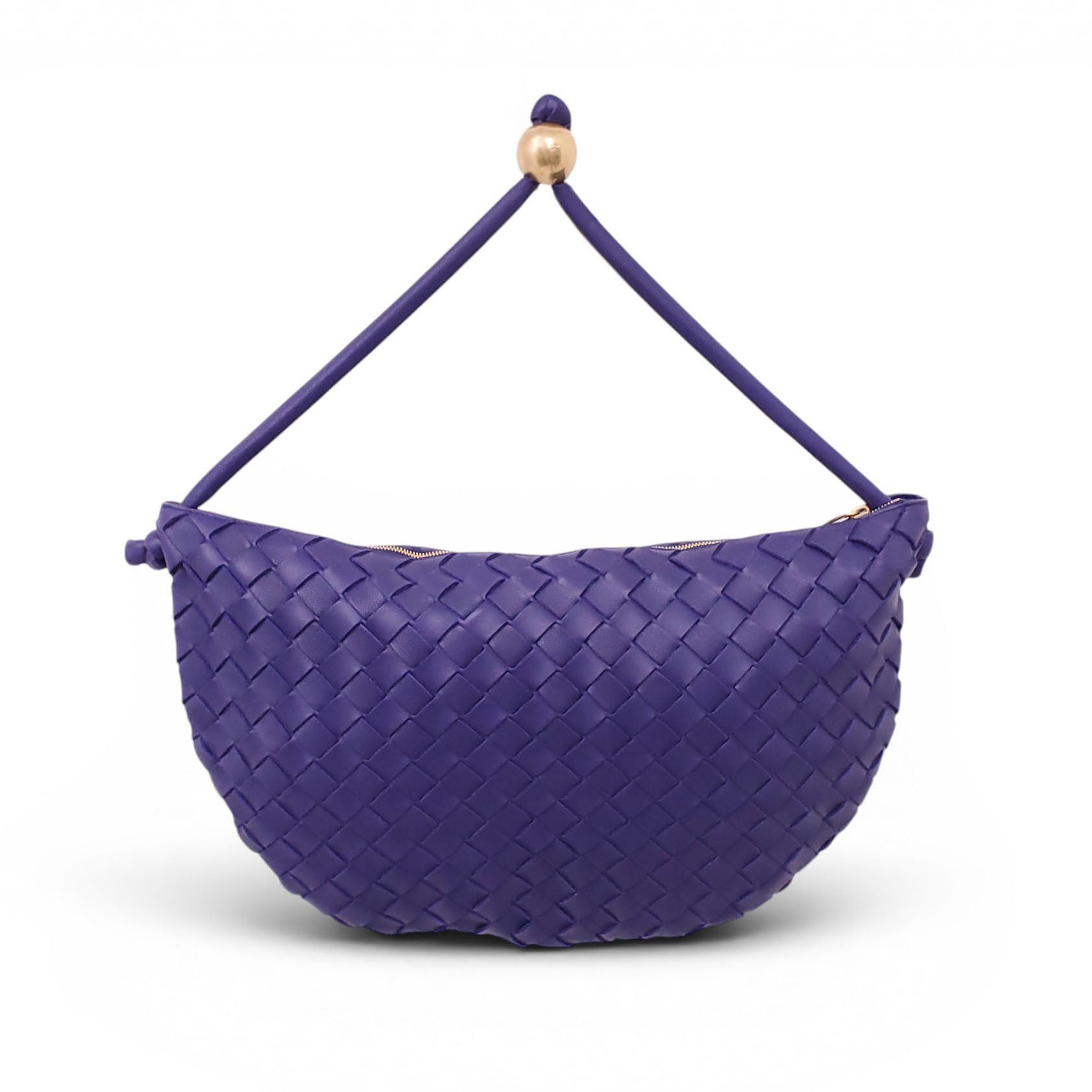 BOTTEGA VENETA PURPLE MEDIUM TURN INTRECCIATO LEATHER SHOULDER BAG