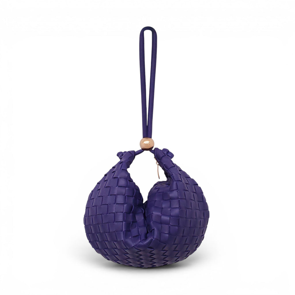 BOTTEGA VENETA PURPLE MEDIUM TURN INTRECCIATO LEATHER SHOULDER BAG
