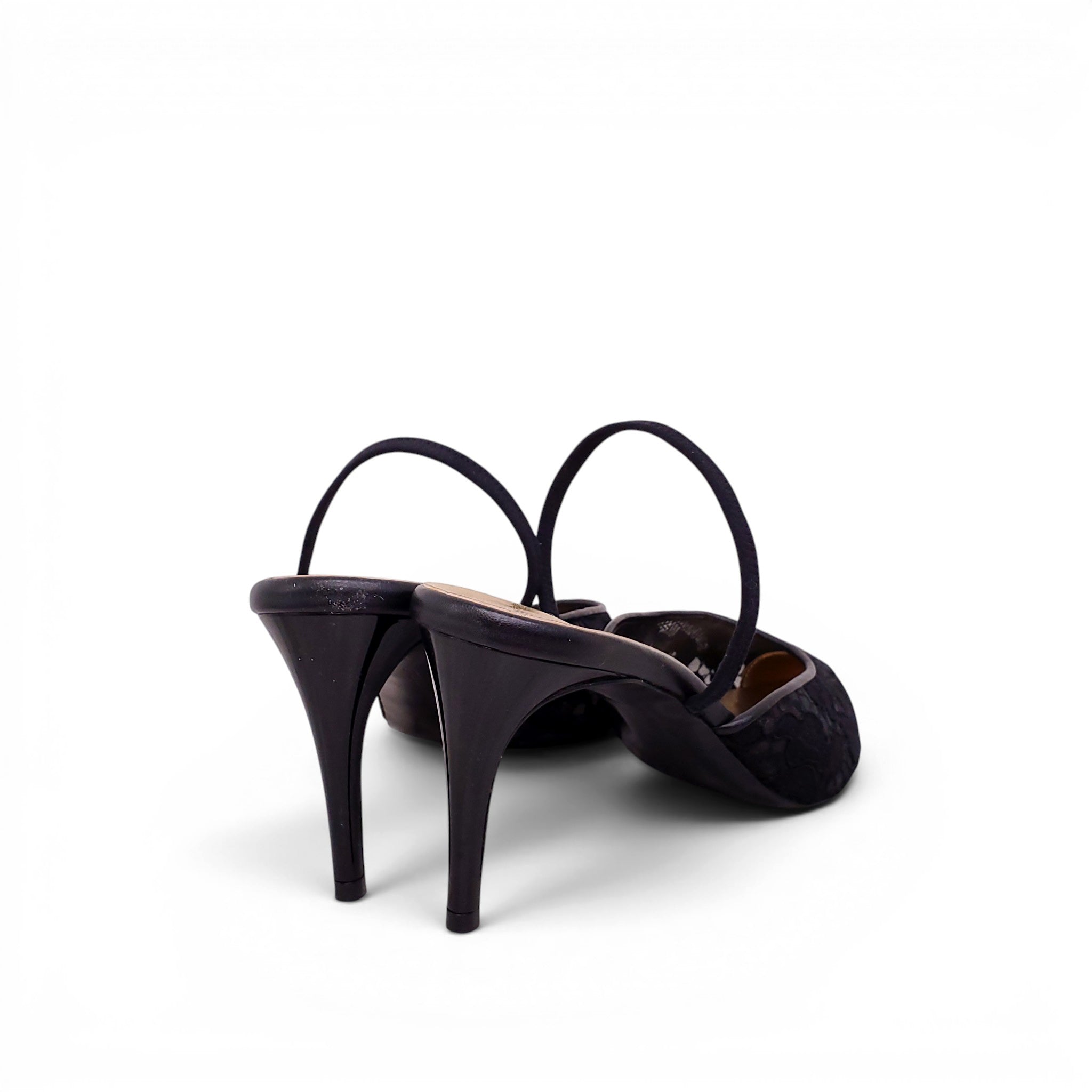 STELLA MCCARTNEY BLACK LACE HEELS - SIZE 38.5
