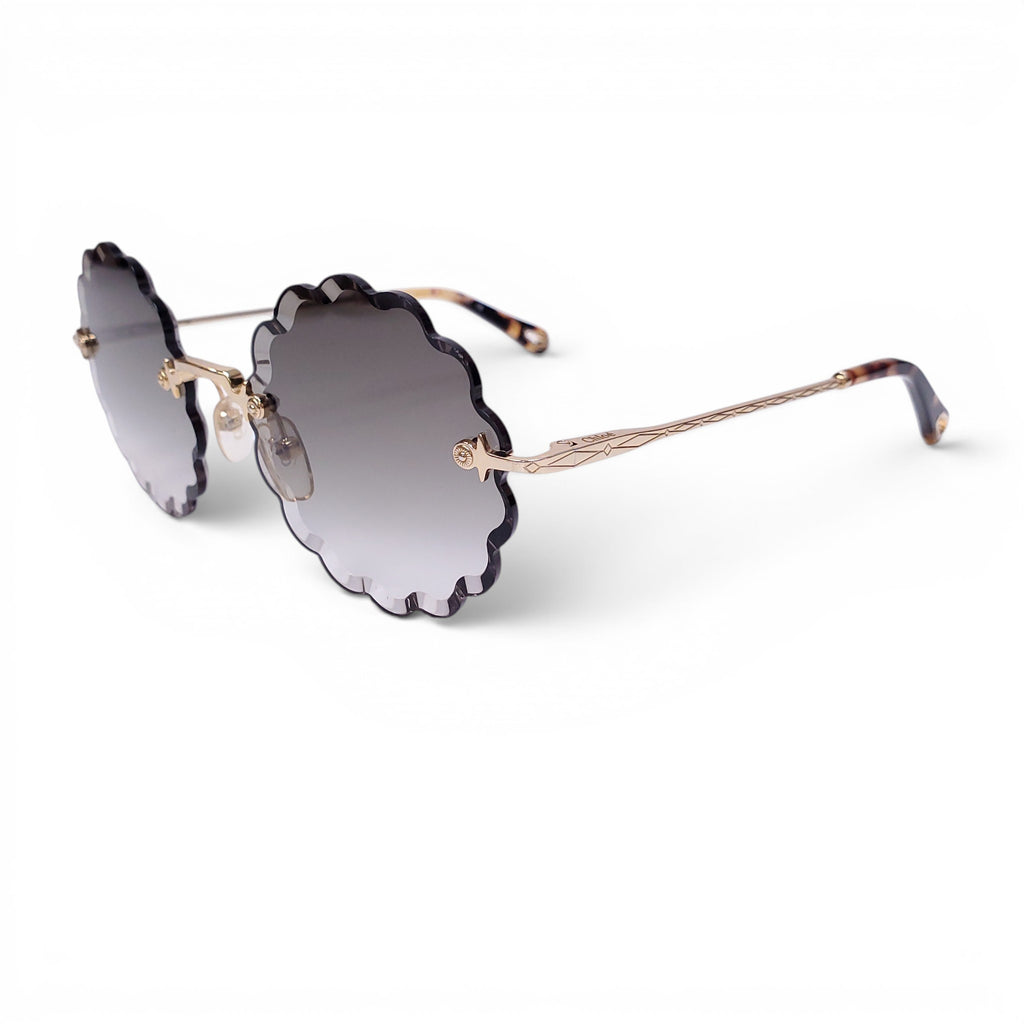 CHLOÉ ROUND SCALLOPED SUNGLASSES