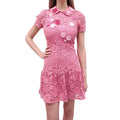 RED VALENTINO PINK FLORAL EMBROIDERED EYELET DRESS - SIZE 38