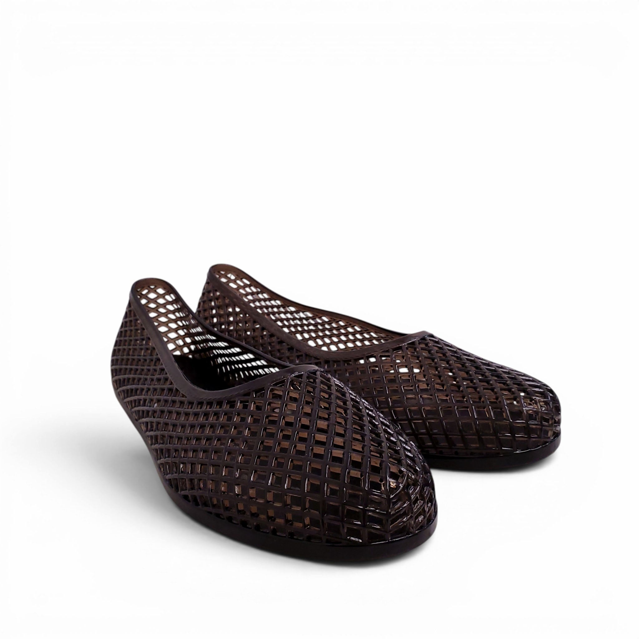 ANCIENT GREEK SANDALS BLACK JELLY SANDALS - SIZE 39