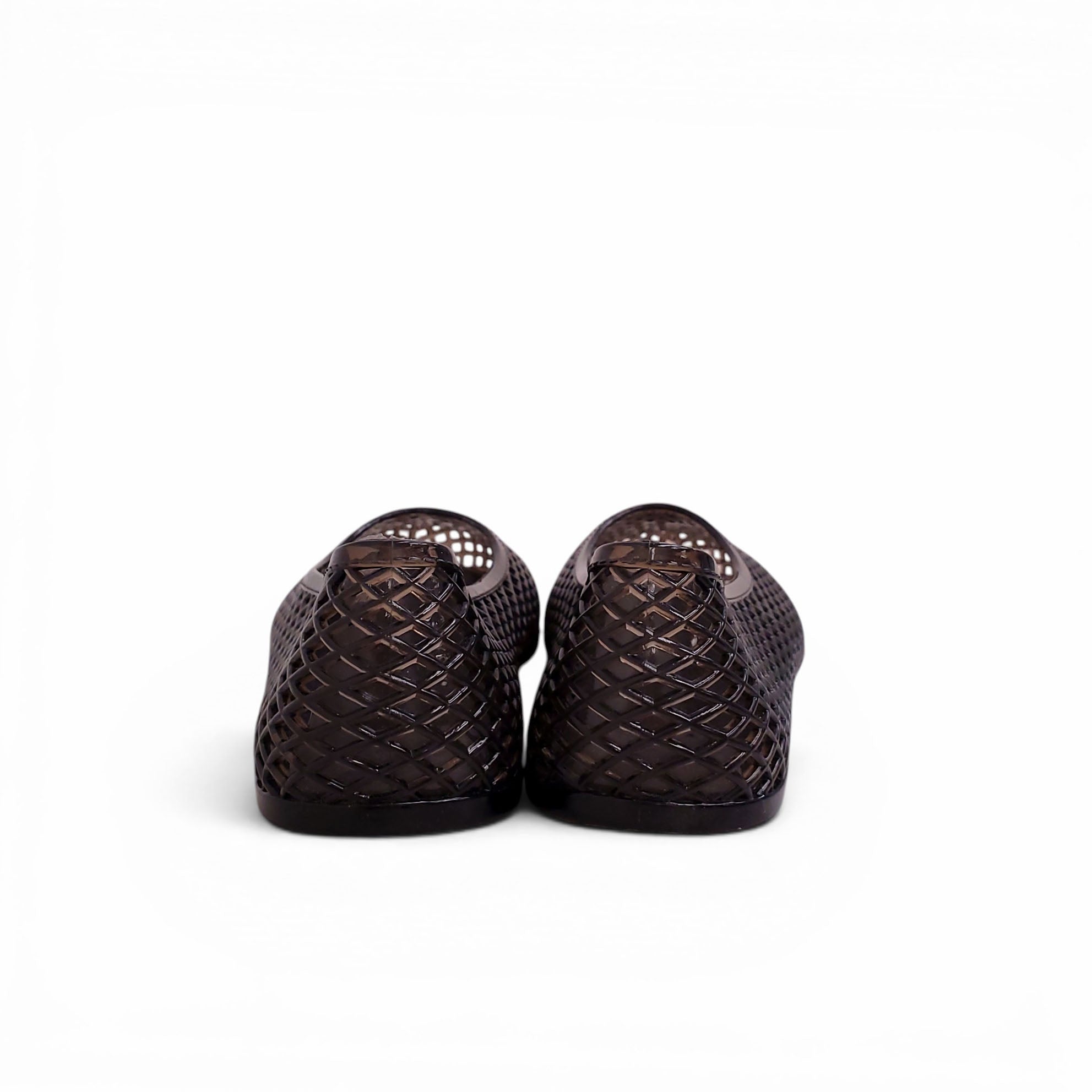 ANCIENT GREEK SANDALS BLACK JELLY SANDALS - SIZE 39