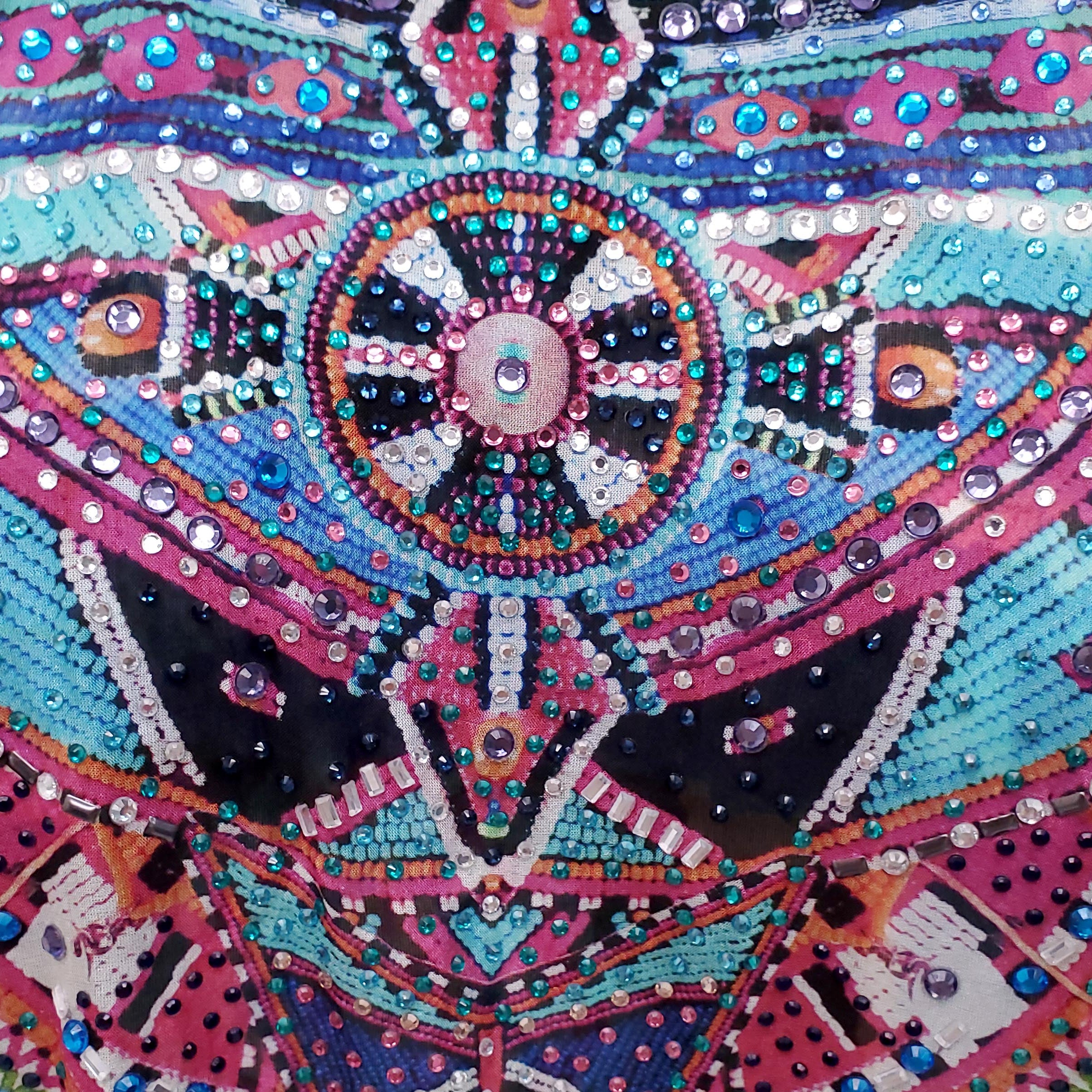 CAMILLA MULTICOLOURED SEQUIN PATTERNED DRESS - SIZE S