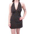 REALISATION PAR BLACK PATTERNED HALTER DRESS - SIZE M