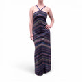MISSONI PURPLE ZIGZAG HALTER MAXI DRESS - SIZE 42