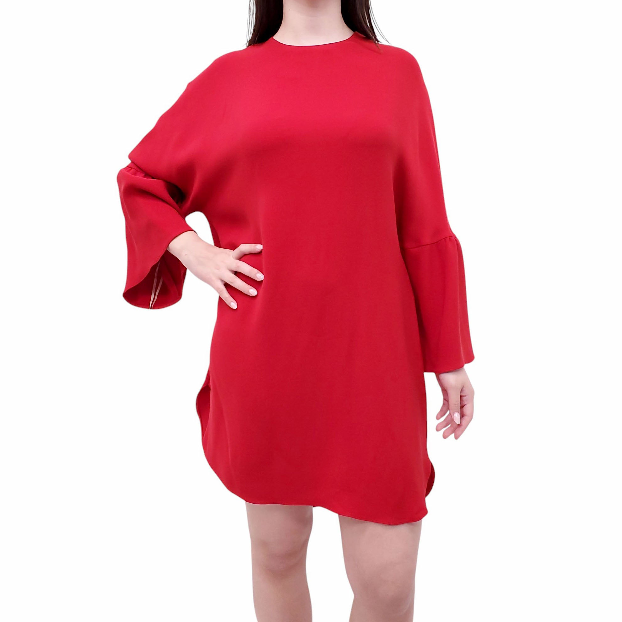 VALENTINO RED SILK DRESS - SIZE 8