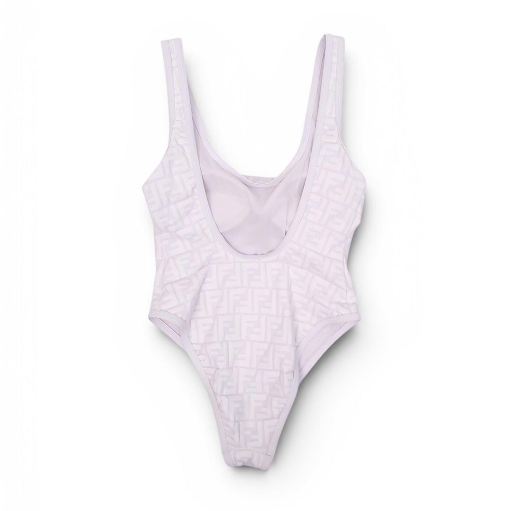 FENDI WHITE LOGO SWIMSUIT - SIZE XS