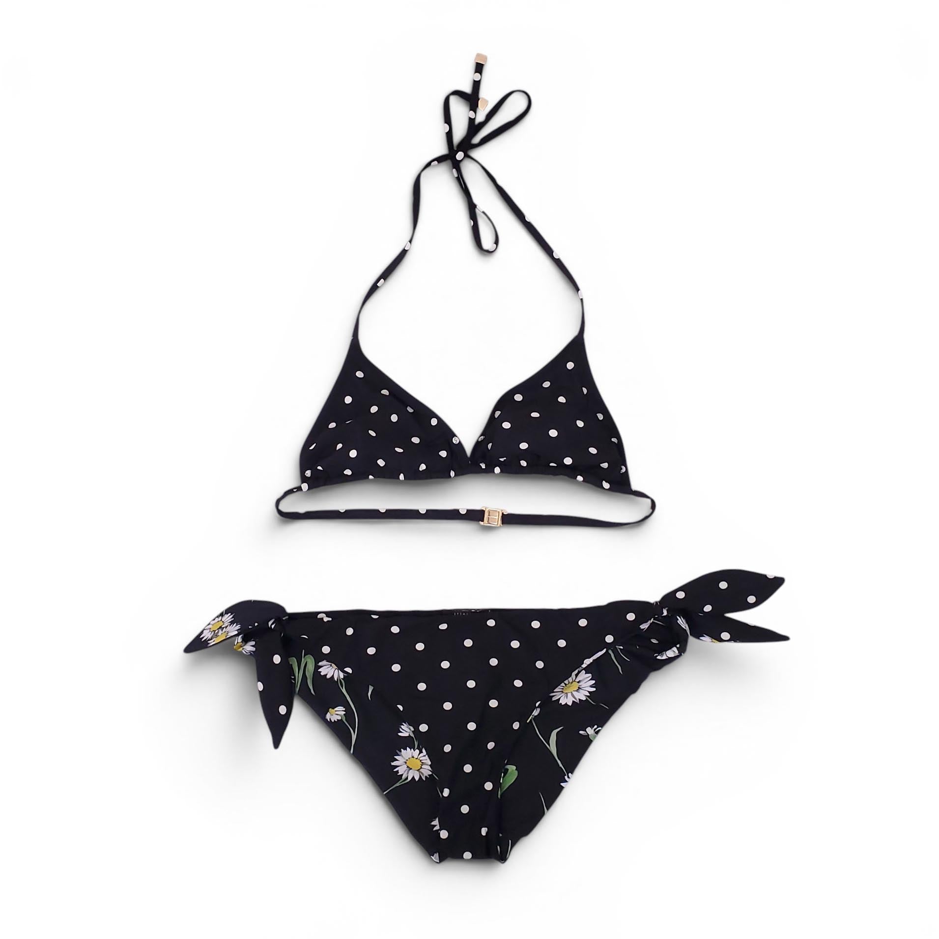DOLCE & GABBANA POLKA DOT FLORAL BIKINI - SIZE XS/S