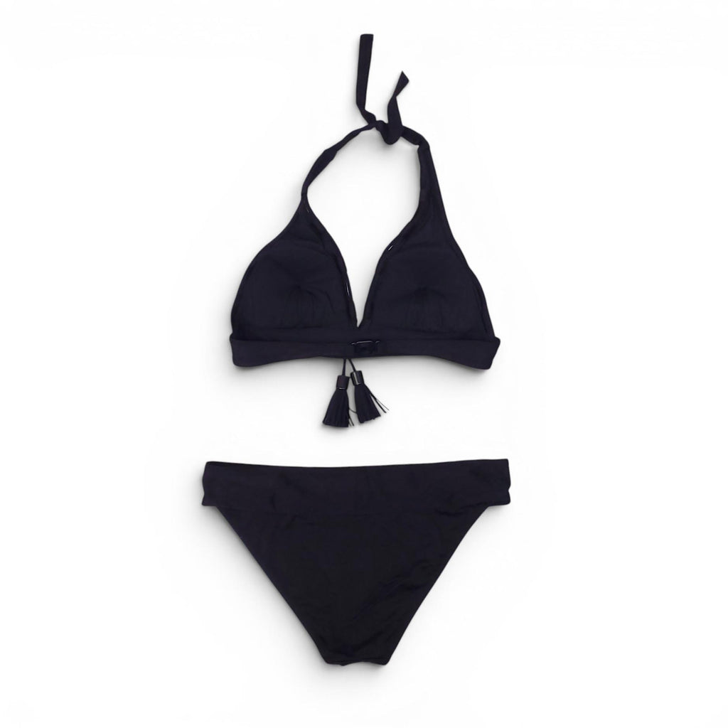 HERMÈS BLACK PATTERNED BIKINI - SIZE 38