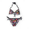 M MISSONI GREEN AND PINK BIKINI WITH POMPOM DETAIL - SIZE 40