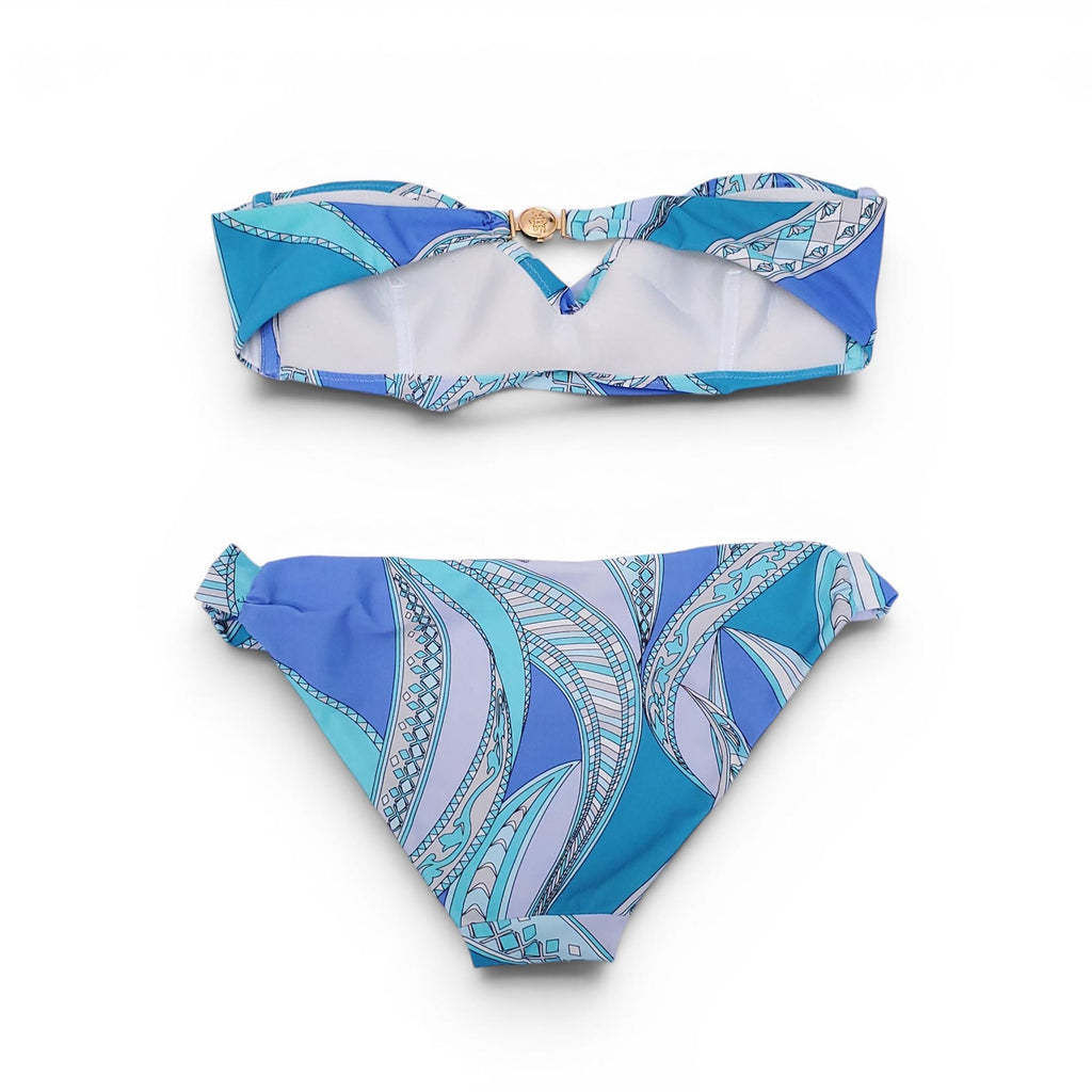 EMILIO PUCCI TURQUOISE PATTERNED SWIMSUIT - SIZE 40