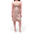 KAUFMANFRANCO GOLD SEQUIN STRAPLESS DRESS - SIZE 6