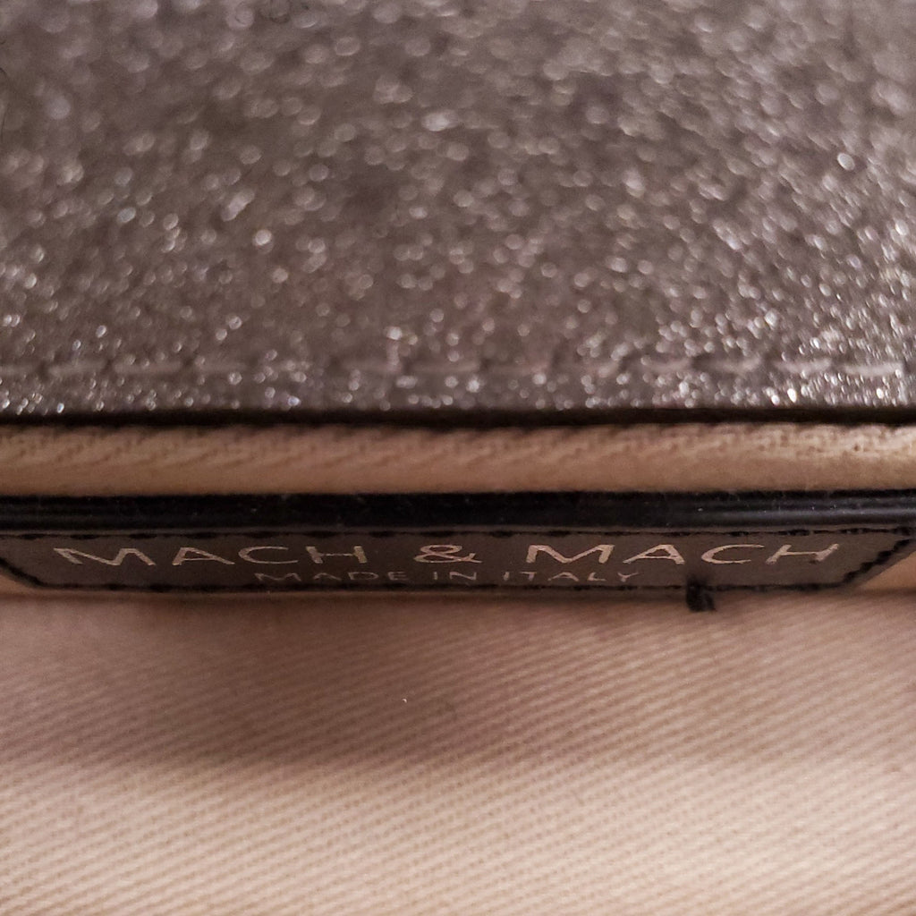 MACH & MACH SILVER SPARKLY BOW MINI BAG