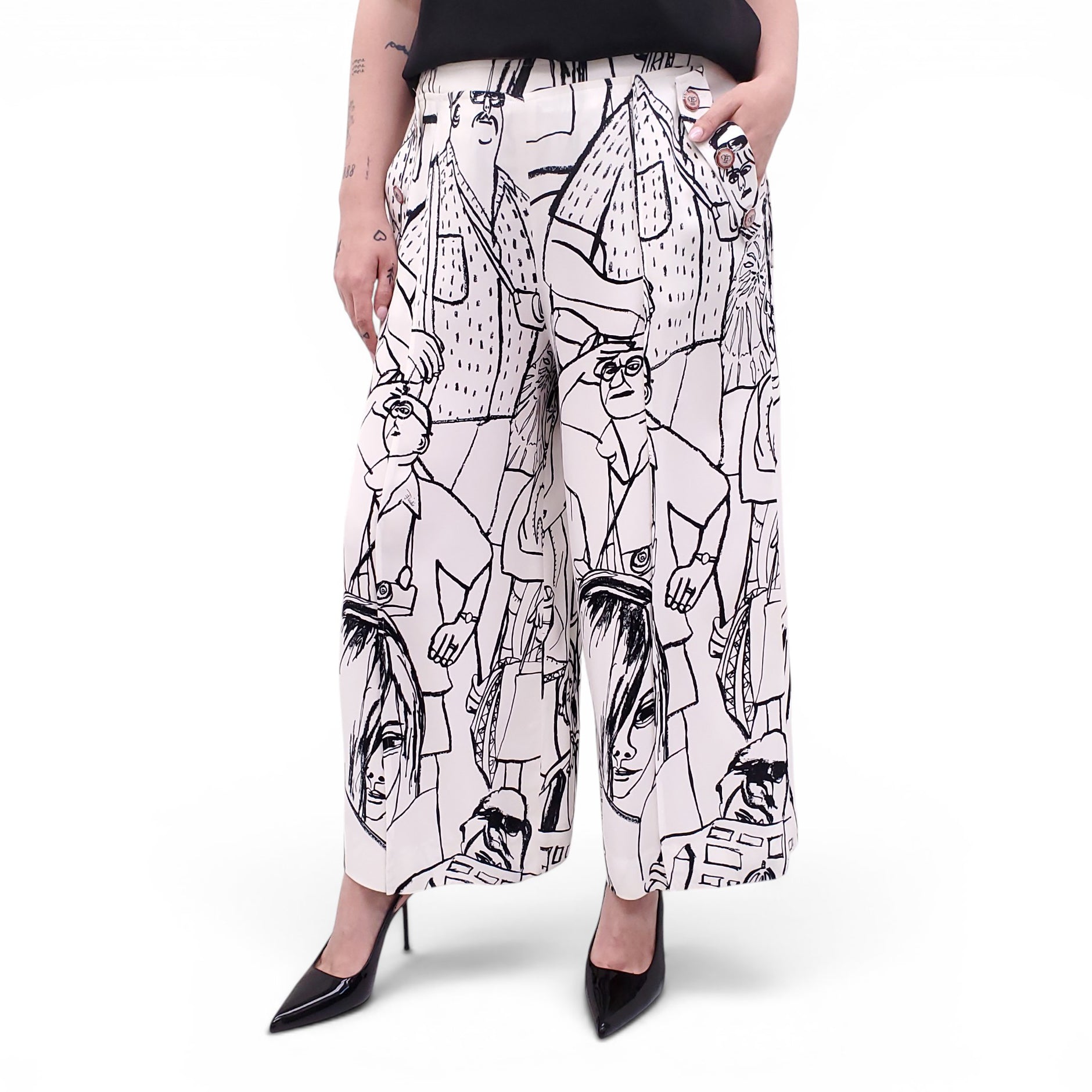 EMILIO PUCCI PATTERNED TROUSERS - SIZE 12