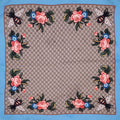 GUCCI MONOGRAM FLOWER AND BEE PATTERNED SILK SCARF