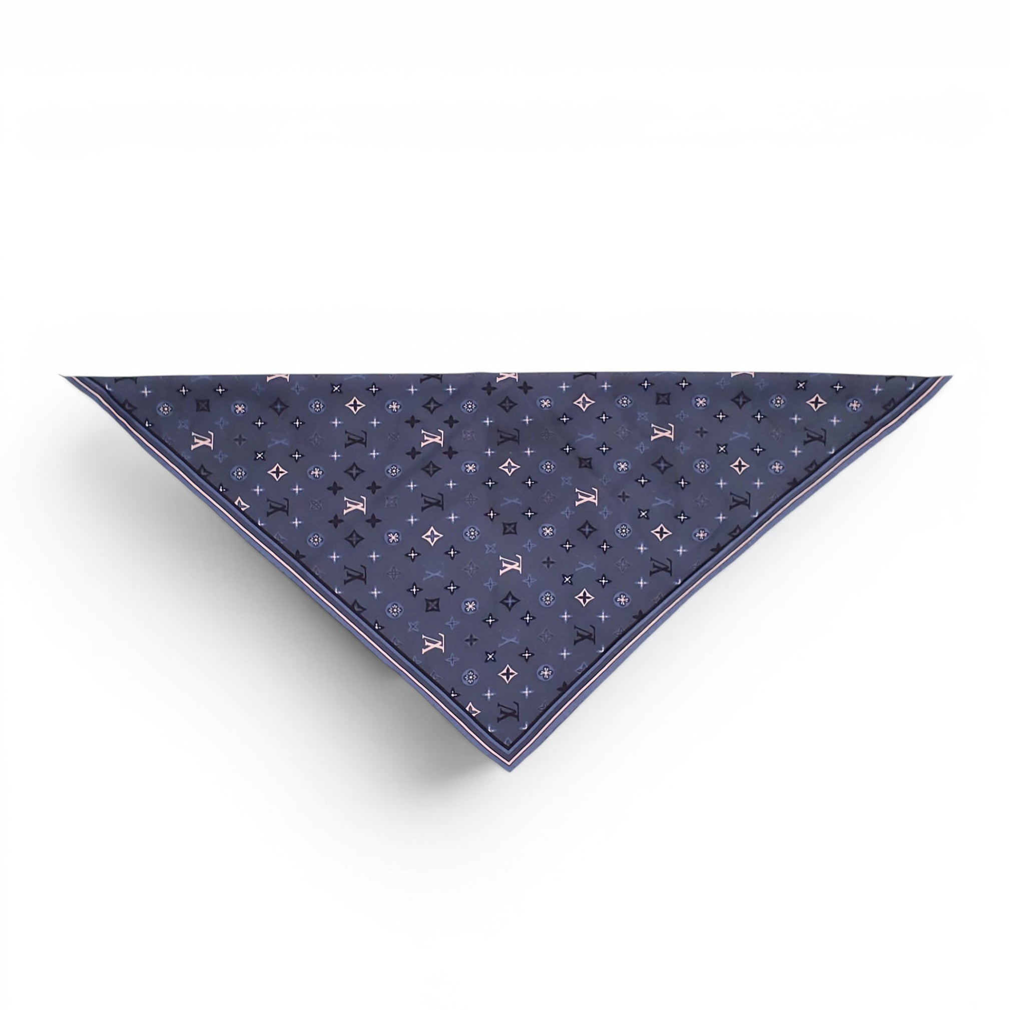LOUIS VUITTON SMALL DARK GREY LOGO SILK SCARF