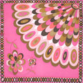 EMILIO PUCCI PINK AND BROWN FLORAL PATTERNED SCARF