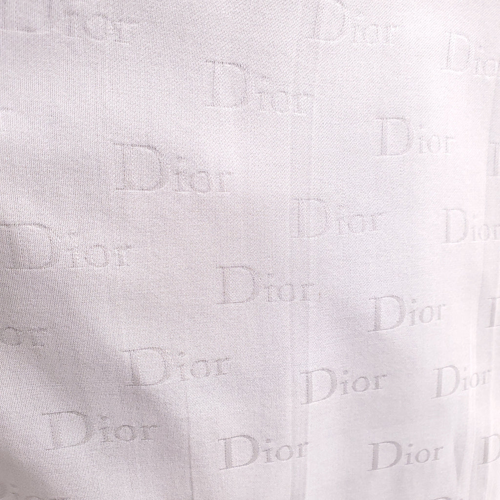 CHRISTIAN DIOR CREAM SILK LOGO SCARF