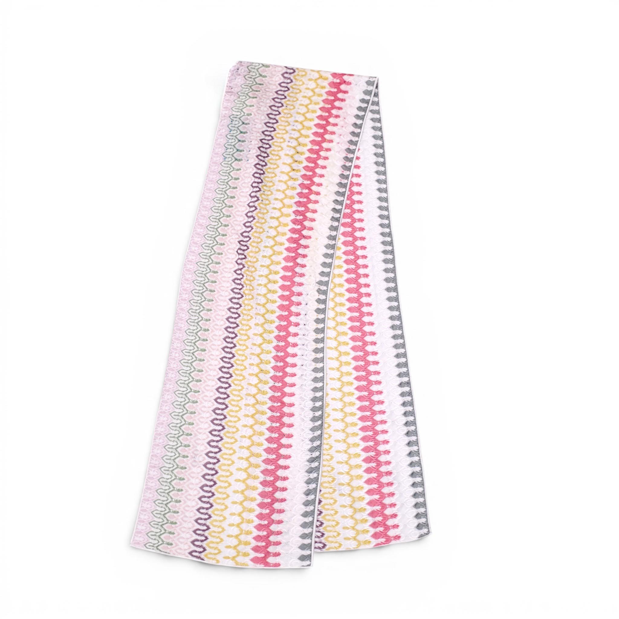 MISSONI PINK, YELLOW AND GREEN KNIT SCARF