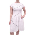 CHANEL WHITE DRESS WITH BLACK STITCHING DETAIL - SIZE 36