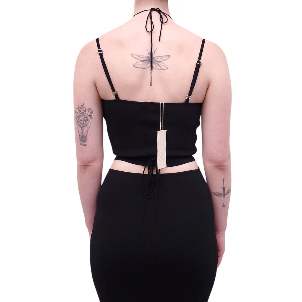 AYA MUSE BLACK 2-PIECE KNIT SKIRT SET - SIZE S