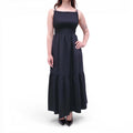 RODEBJER BLACK DRESS WITH RUCHING DETAIL - SIZE XS