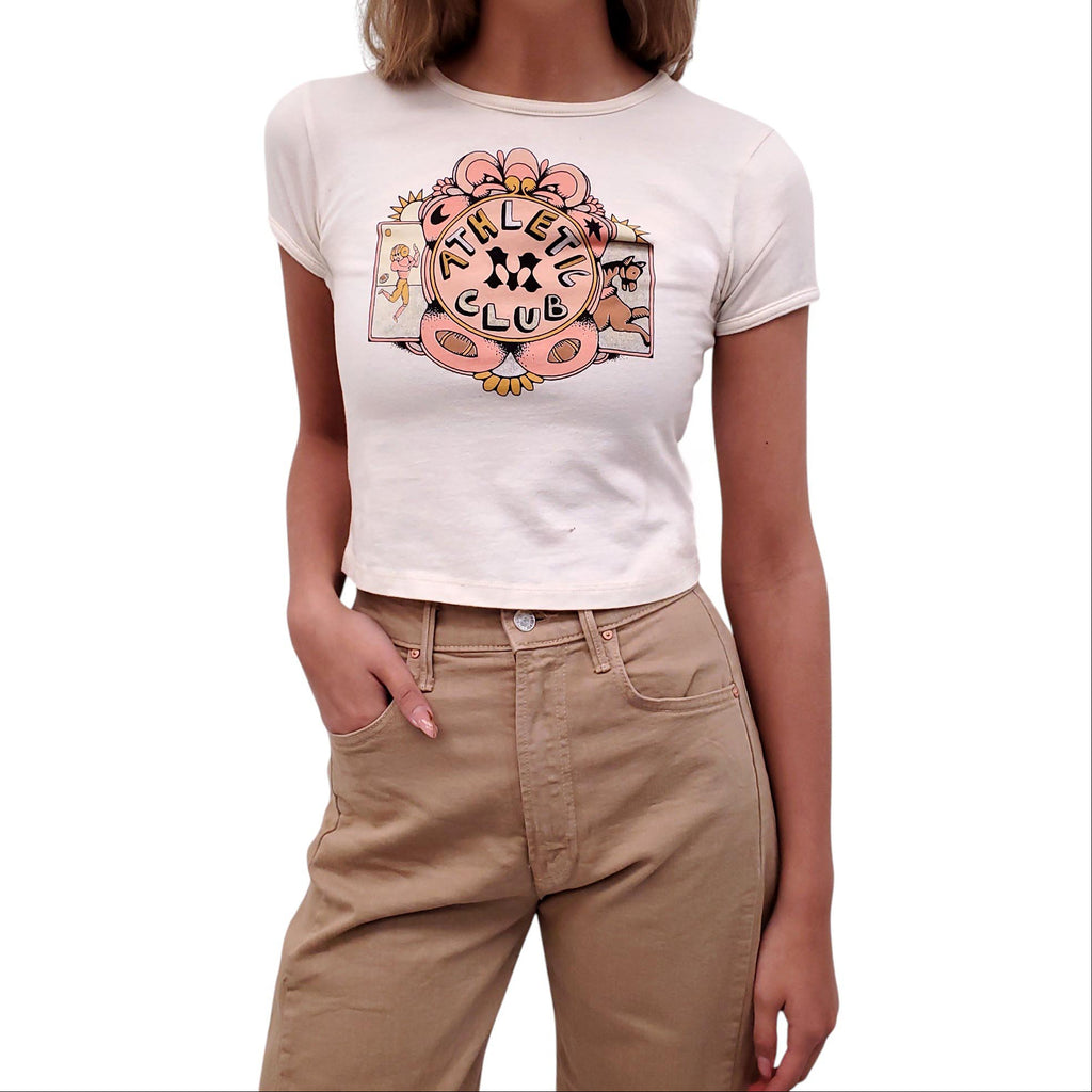 MOTHER WHITE GRAPHIC T-SHIRT - SIZE XS