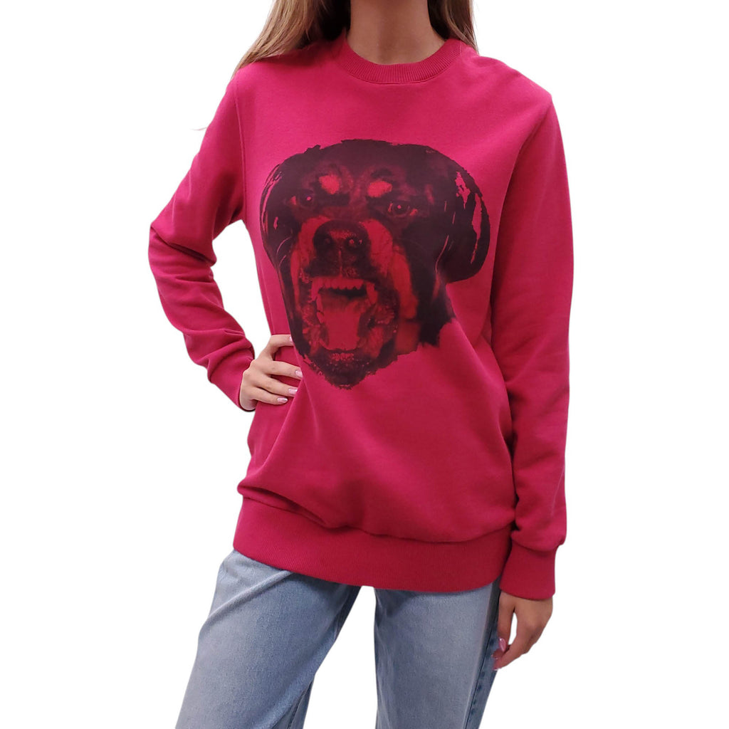 GIVENCHY PINK GRAPHIC CREWNECK SWEATER - SIZE XS