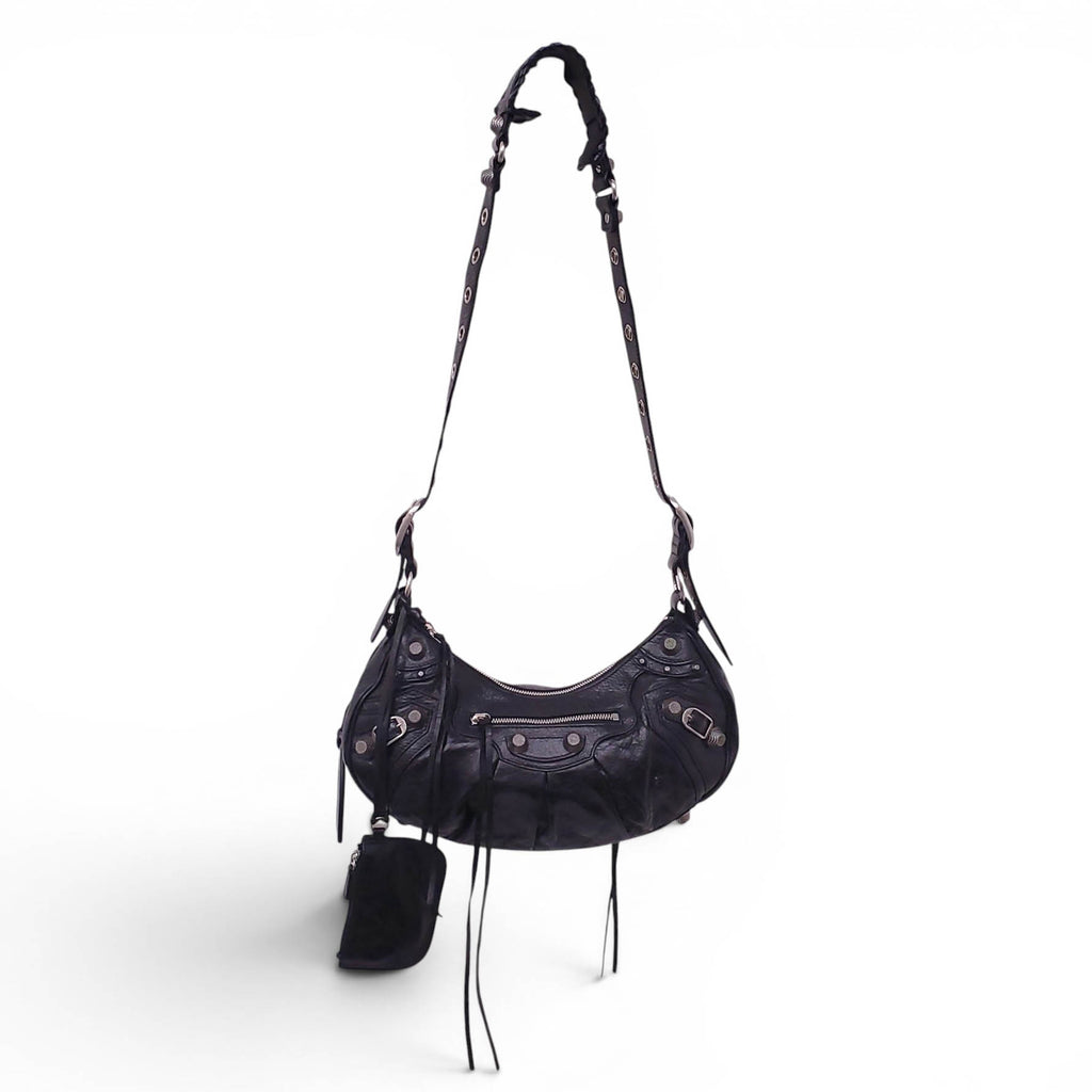 BALENCIAGA SMALL BLACK CAGOLE SHOULDER BAG