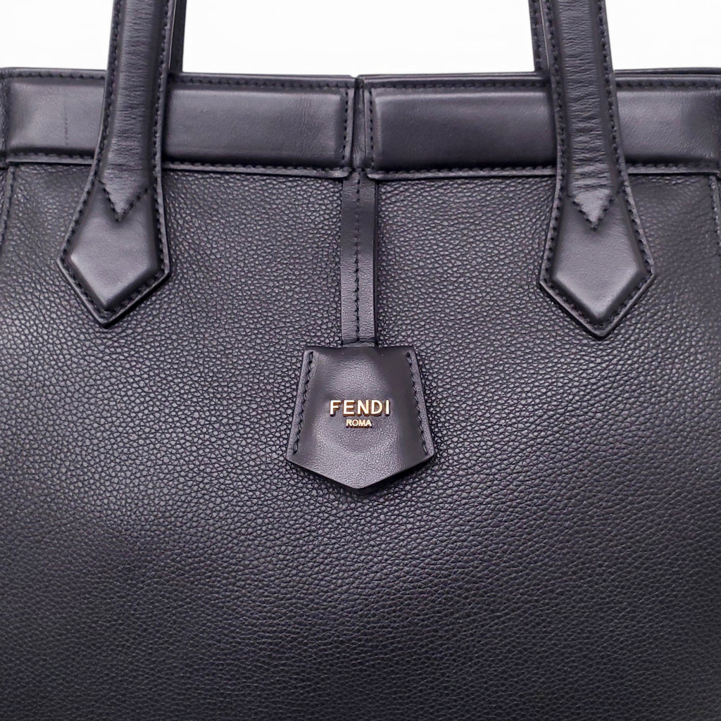 FENDI LARGE BLACK ORIGAMI SHOULDER BAG
