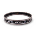HERMÈS THIN GEOMETRIC FLORAL PATTERNED BANGLE - SIZE 70